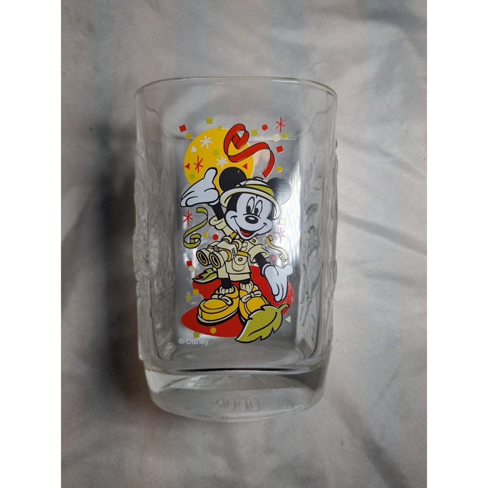Vintage Walt Disney World Animal Kingdom Surfari Mickey Mouse‎ 2000 Glass